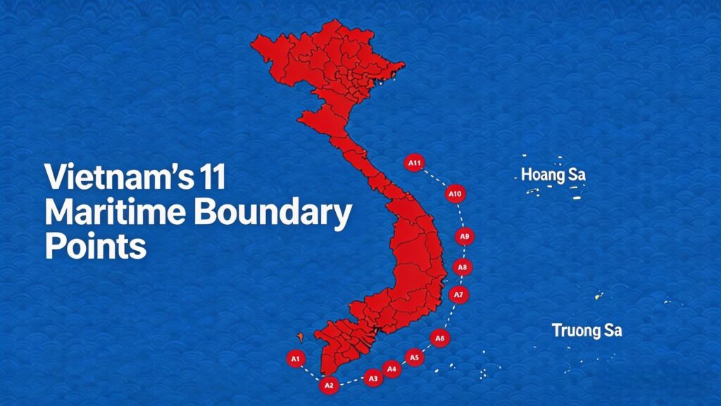 Map of the 11 maritime boundary points along Vietnam’s coastline in the East Sea