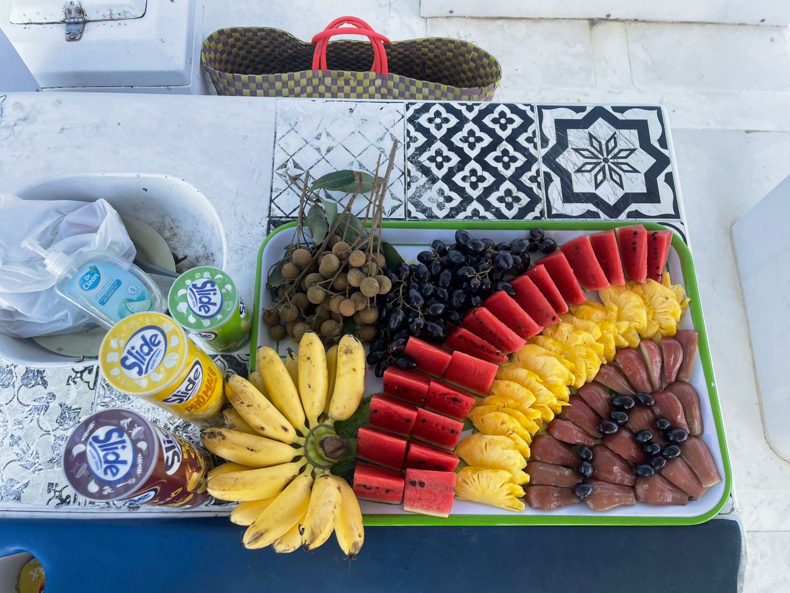 Fresh tropical fruit plate during Con Dao Turtle Experience Tour